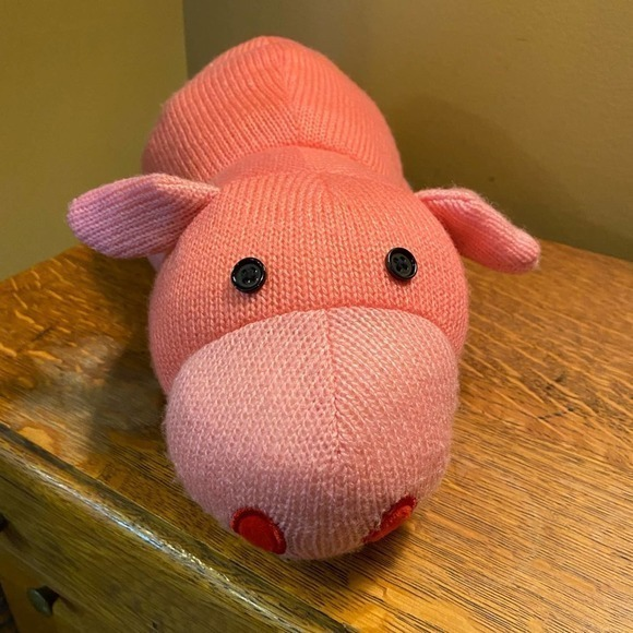 Flip A Zoo Knit Pink Pig‎ and Cow 2 in 1 Stuffed Animal 21 inches - Picture 1 of 2